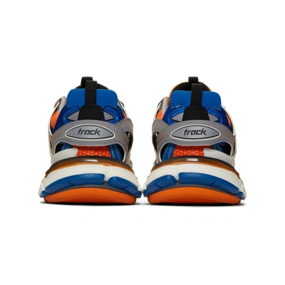 Shop Balenciaga Grey And Orange Track Sneakers In 7580 Gris/o