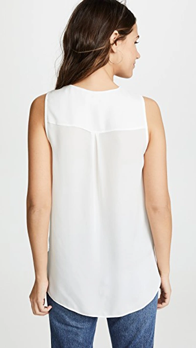 Shop L Agence Mila Draped Sleeveless Blouse In Ivory