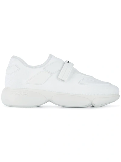 Shop Prada Chunky Slip-on Sneakers - White