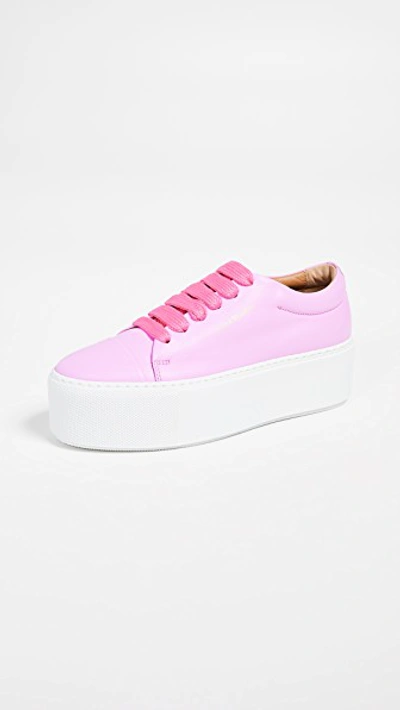 Shop Acne Studios Drihanna Logo Sneakers In Pink/white