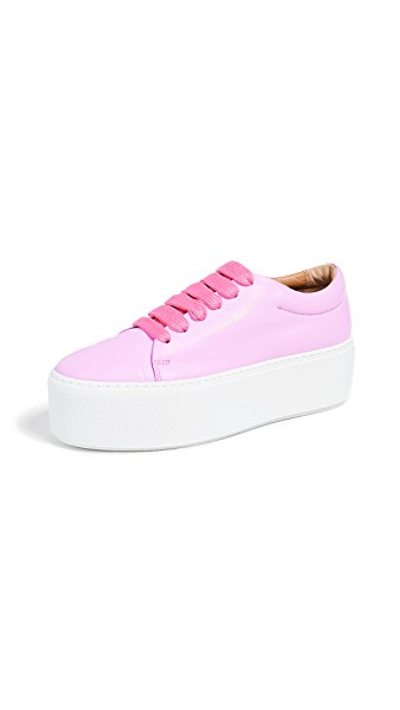 Shop Acne Studios Drihanna Logo Sneakers In Pink/white