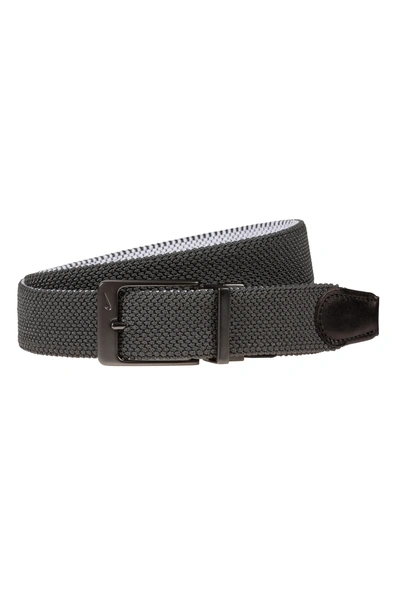 Shop Nike Reversible G-flex Woven Belt In Dark Grey
