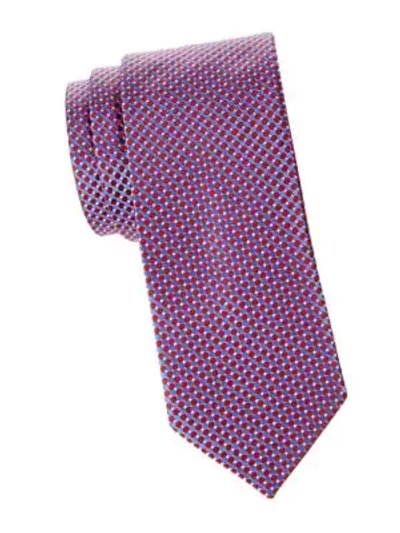 Shop Eton Micro Circle Silk Tie In Red