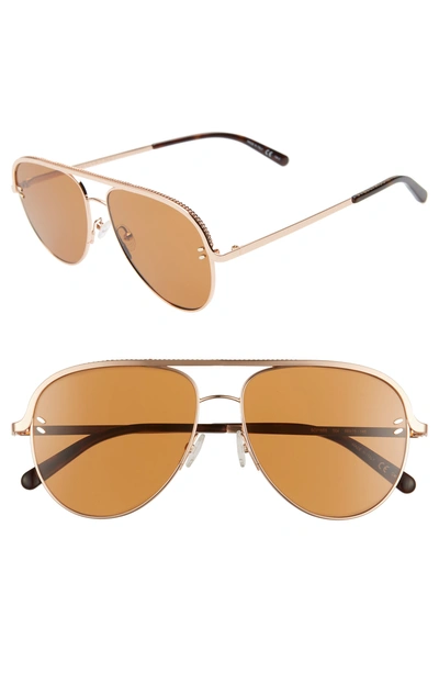 Shop Stella Mccartney 58mm Aviator Sunglasses - Pink/ Gold/ Havana