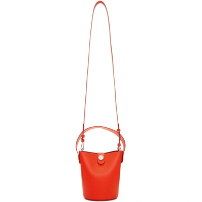 Shop Sophie Hulme Orange Nano Swing Bucket Bag In Blood Orang