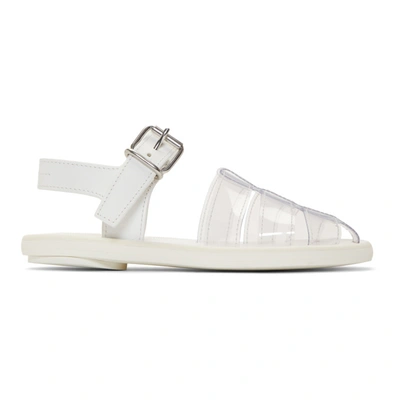 Shop Mm6 Maison Margiela White Pvc Pool Slides In H7417 White