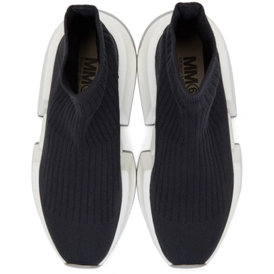 Shop Mm6 Maison Margiela Grey Sock Flare Sneakers In T8002 Shale