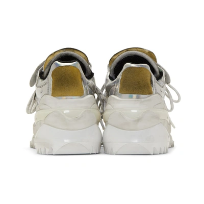 Shop Maison Margiela Silver Iridescent Retro Fit Sneakers In H5807 Silve