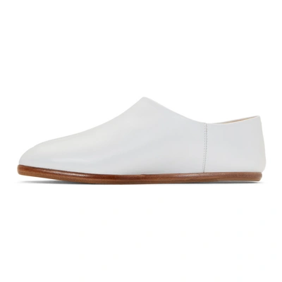 Shop Maison Margiela White Tabi Loafers In T1003 White