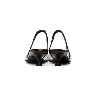 Shop Mm6 Maison Margiela Black Transparent Pvc Slingback Heels