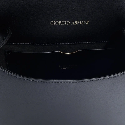 Shop Giorgio Armani | Medium Shoulder Bag In Black Calfskin In Brown