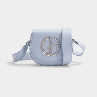Shop Giorgio Armani | Small Shoulder Bag In Baby Blue Calfskin In White