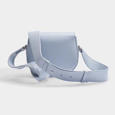 Shop Giorgio Armani | Small Shoulder Bag In Baby Blue Calfskin In White