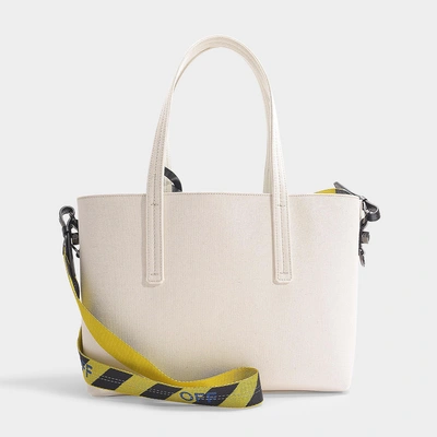 Shop Off-white Canvas Shopper Bag In Beige Canvas