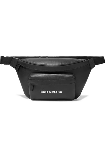 Shop Balenciaga Everyday Printed Leather Belt Bag In Black