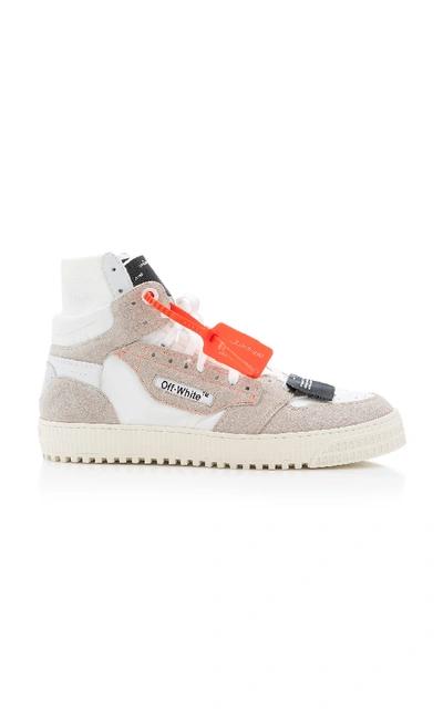 Shop Off-white 3.0 Off Court Suede-trimmed Leather Sneakers In Grey