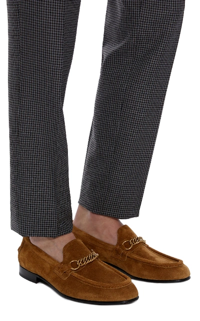 Shop Burberry Soloway Suede Loafers In Brown