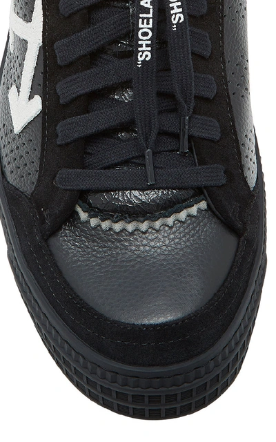 Shop Off-white Suede-trimmed Leather Low-top Trainers In Black