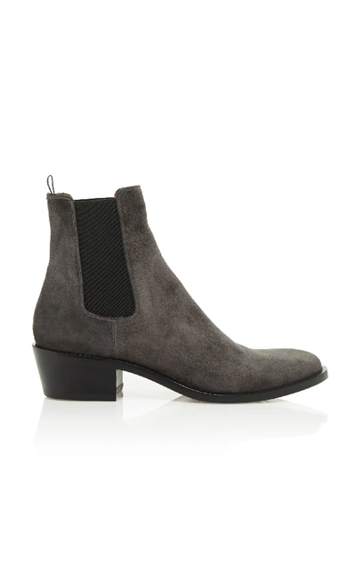 Shop Givenchy Bowery Suede Boot In Dark Grey