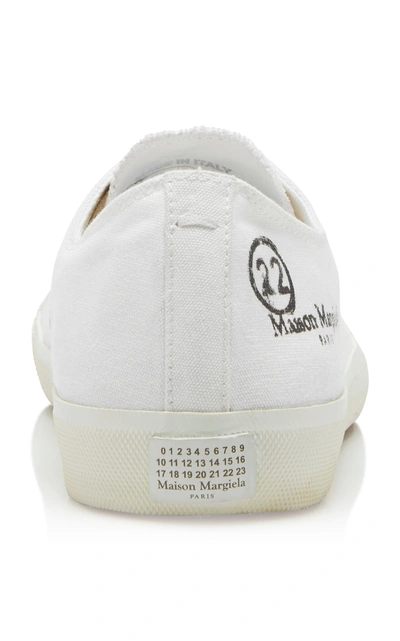Shop Maison Margiela Tabi Low-top Cotton-canvas Sneakers In White