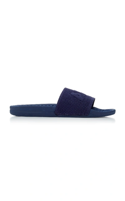 Shop Apl Athletic Propulsion Labs Techloom Logo-embossed Slides In Navy