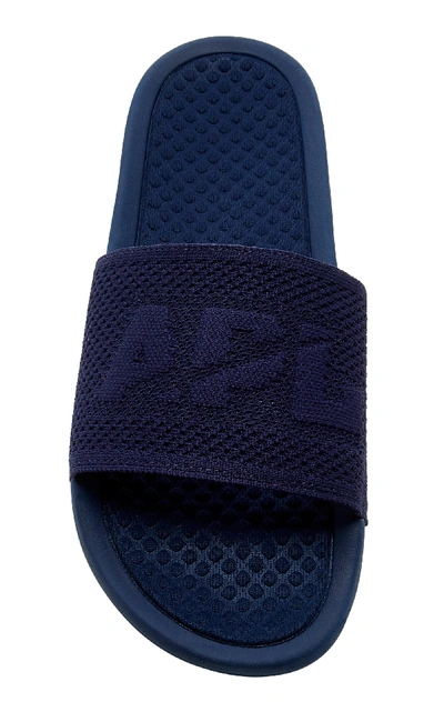 Shop Apl Athletic Propulsion Labs Techloom Logo-embossed Slides In Navy