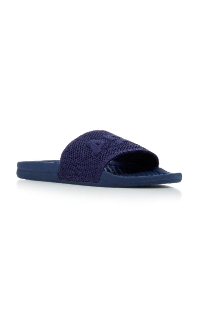 Shop Apl Athletic Propulsion Labs Techloom Logo-embossed Slides In Navy