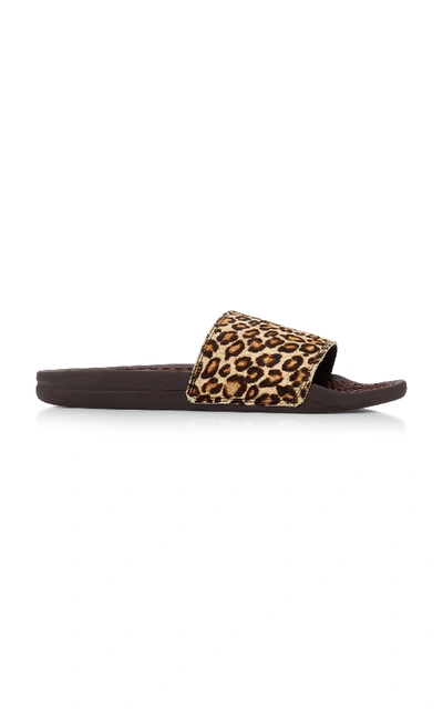 Shop Apl Athletic Propulsion Labs Leopard-print Pony Hair Slides In Animal