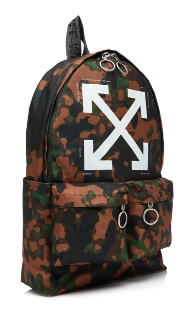 Shop Off-white Camou Arrow Backpack With Zip Pockets In Print