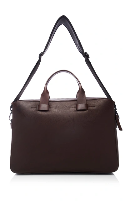 Shop Troubadour Trailblazer Leather Briefcase In Brown