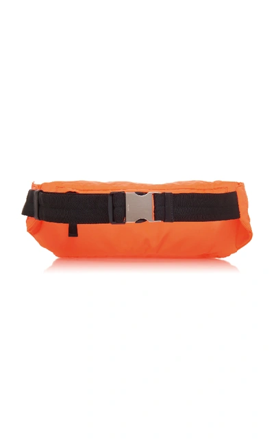 Shop Prada Orange Nylon Hip Bag With Rubber Logo