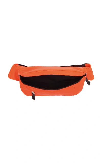 Shop Prada Orange Nylon Hip Bag With Rubber Logo