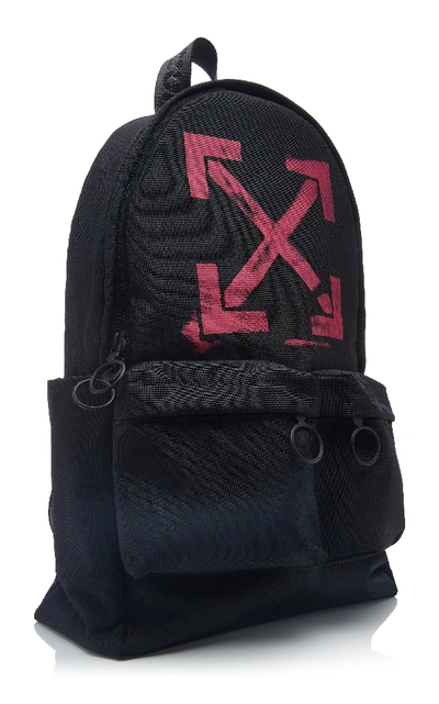 Shop Off-white Stenciled Canvas Backpack In Black