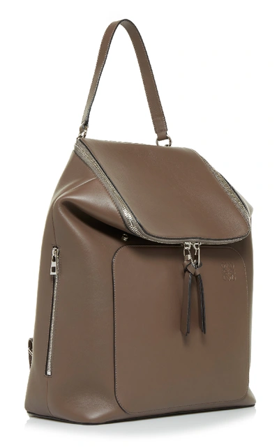 Shop Loewe Goya Calfskin Backpack In Brown