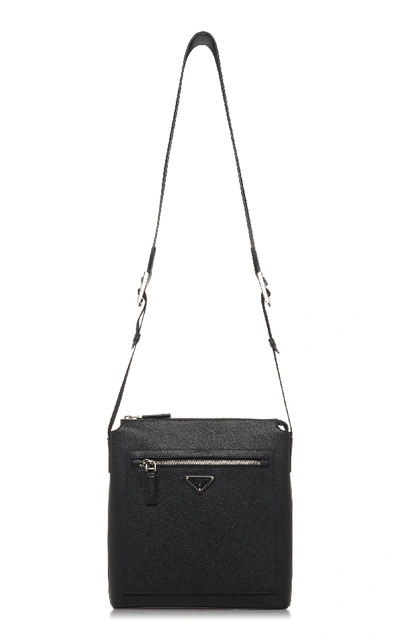 Shop Prada Black Crossbody Bag With External Zip Pocket