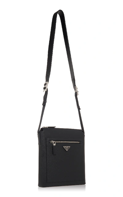 Shop Prada Black Crossbody Bag With External Zip Pocket