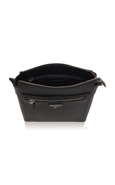 Shop Prada Black Crossbody Bag With External Zip Pocket
