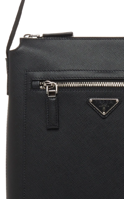 Shop Prada Black Crossbody Bag With External Zip Pocket