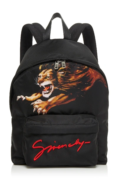 Shop Givenchy Printed Logo Shell Backpack In Black