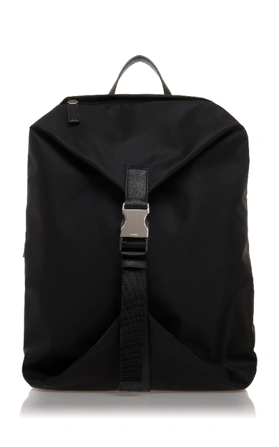 Shop Prada Black Nylon Backpack With Buckle Closure