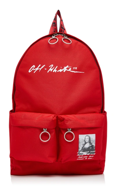 Shop Off-white Monnalisa Dual-pocket Logo Backpack In Red