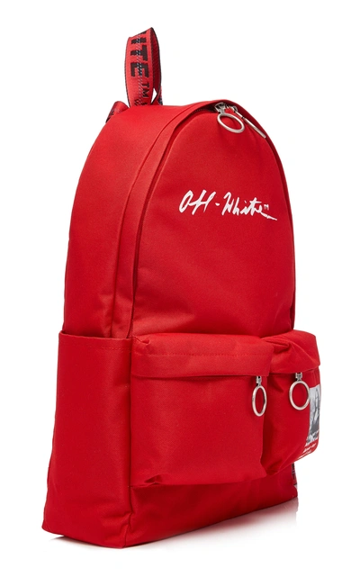 Shop Off-white Monnalisa Dual-pocket Logo Backpack In Red