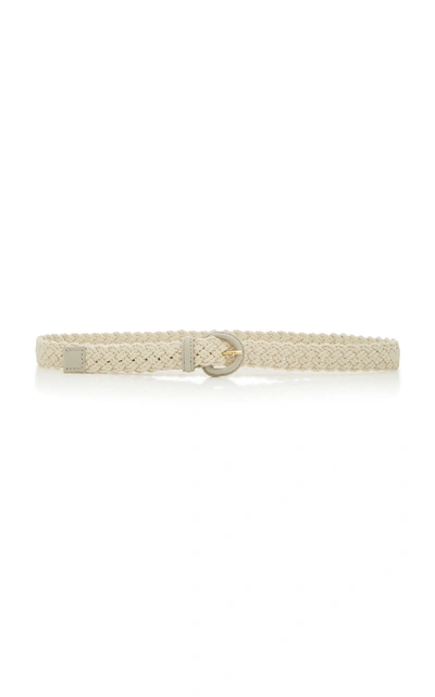 Shop Anderson's Braided Leather Belt In White