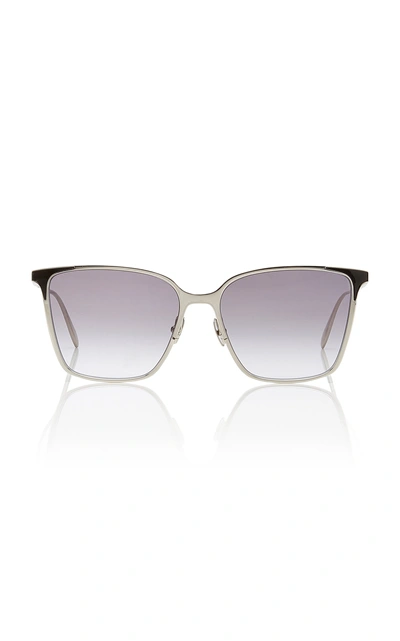 Shop Alexander Mcqueen Square-frame Silver-tone Sunglasses In Grey