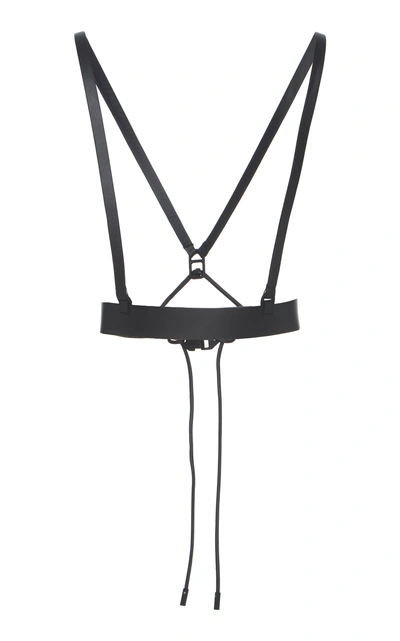 Shop Off-white Leather Harness Belt In Black