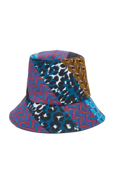 Shop Albertus Swanepoel Sabona Patchwork-effect Cotton Bucket Hat In Print