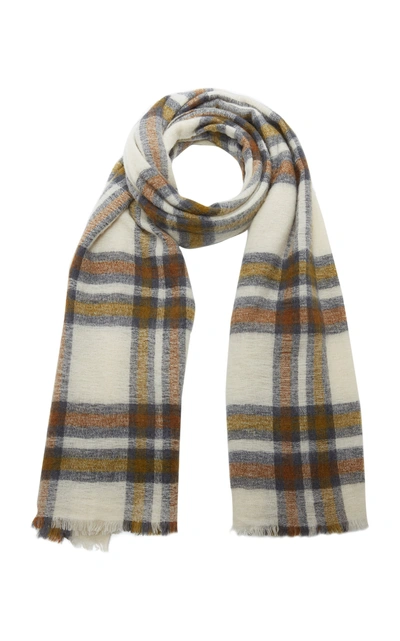 Shop Isabel Marant Simona Plaid Wool And Cashmere-blend Scarf In Neutral