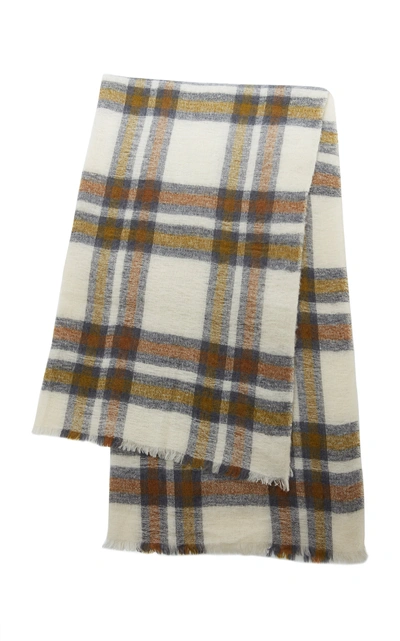 Shop Isabel Marant Simona Plaid Wool And Cashmere-blend Scarf In Neutral