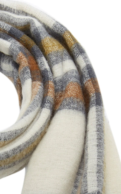 Shop Isabel Marant Simona Plaid Wool And Cashmere-blend Scarf In Neutral