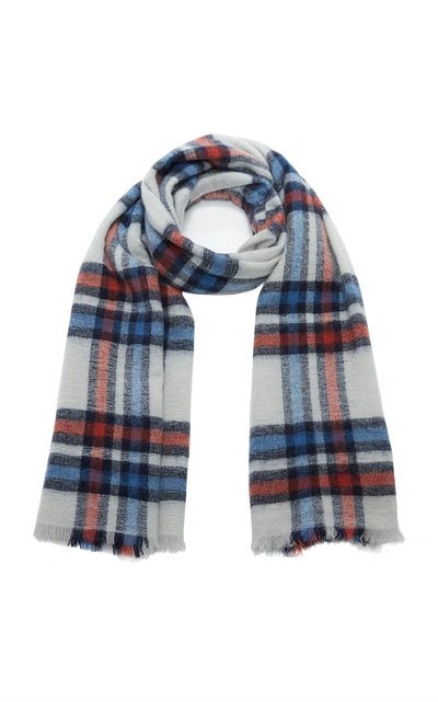 Shop Isabel Marant Simona Plaid Wool And Cashmere-blend Scarf In Blue